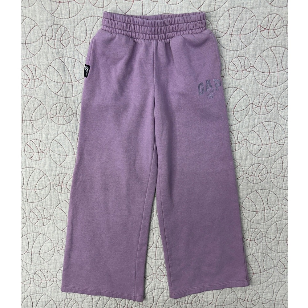 Gap x‎ Disney Sweatpants Purple Relaxed Wide-Leg Logo / Kids Large 10